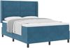 vidaXL Boxspringbett mit Kopfteil Blau 140 x 200 cm Samt 3342012 Bild 2