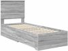 vidaXL Bettrahmen Graue Sonoma und Silber 70 x 190 cm Holzwerkstoff 3411373 Bild 4
