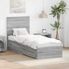 vidaXL Bettrahmen Graue Sonoma und Silber 70 x 190 cm Holzwerkstoff 3411373 Bild 1