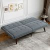2-Sitzer Schlafsofa H 70 x T 157 x B 51 cm aus Leinen-Mischgewebe mit 5-fach verstellbarer Rückenlehne in Grau Bild 2