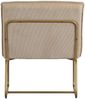Sessel Fie aus Ribcord, modernes Design, sandbeige, weicher Bezug, goldfarbenes Metallgestell Bild 3