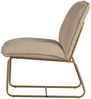 Sessel Fie aus Ribcord, modernes Design, sandbeige, weicher Bezug, goldfarbenes Metallgestell Bild 2