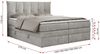 Boxspringbett 7-Zonen Taschenfederkernmatratze und Topper - PREMIUM-10-KING - 180x200cm - Hellgrau Stoff - H4 Bild 5