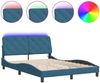 vidaXL Bettgestell mit LED ohne Matratze Blau 120x200 cm Samt 3213847 Bild 2