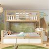 Flieks Etagenbett, Haus-Design Kinderbett 90x200 cm mit Hydraulik-Unterbett 140x200 cm Bild 3