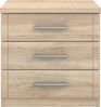 Nachtkommode >GLORIA< in Sonoma Eiche Dekor, 3 Schubladen - 45,2x45,9x35,1cm (BxHxT) Bild 2