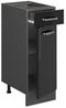 Küchenunterschrank R-Line Schwarz Hochglanz 30 cm ohne Arbeitsplatte Vicco Bild 3