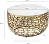 Design Metall Couchtisch Gold mit weißer Marmor Tischplatte 60 cm rund - Aluminium Wohnzimmertisch Modern - Loungetisch Alu Beistelltisch Wohnzimmer Handmade Bild 4
