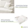 Juskys Sofa Coredo - modernes Cord Sofa mit Ottomane links, gemütliche Couch mit Schaumstoffpolsterung, Cordbezug & Kissen, modular - Creme Bild 5