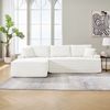 Juskys Sofa Coredo - modernes Cord Sofa mit Ottomane links, gemütliche Couch mit Schaumstoffpolsterung, Cordbezug & Kissen, modular - Creme Bild 2