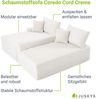 Juskys Sofa Coredo - modernes Cord Sofa mit Ottomane links, gemütliche Couch mit Schaumstoffpolsterung, Cordbezug & Kissen, modular - Creme Bild 3