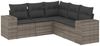 vidaXL 5-tlg. Garten-Sofagarnitur mit Kissen Grau Poly Rattan 3254887 Bild 2