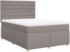 vidaXL Boxspringbett mit Matratze Taupe 140x190 cm Stoff 3293593 Bild 3