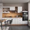 Küchenzeile Fame-Line Weiß Hochglanz/Goldkraft Eiche 280 cm ohne Arbeitsplatte Vicco Bild 4