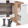 Küchenzeile Fame-Line Weiß Hochglanz/Goldkraft Eiche 280 cm ohne Arbeitsplatte Vicco Bild 5