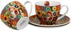DUO ART GALLERY 2er-Set Tassen 270 ml SQUARES WITH CIRCLES inspired by W. Kandinsky, mit Untertassen, New Bone China Porzellan Bild 3