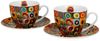 DUO ART GALLERY 2er-Set Tassen 270 ml SQUARES WITH CIRCLES inspired by W. Kandinsky, mit Untertassen, New Bone China Porzellan Bild 2