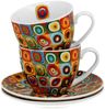 DUO ART GALLERY 2er-Set Tassen 270 ml SQUARES WITH CIRCLES inspired by W. Kandinsky, mit Untertassen, New Bone China Porzellan Bild 4