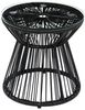 Outsunny Beistelltisch Runder Ratten Kaffeetisch, Bistrotisch mit Glastischplatte (Gartentisch, 1-St, Couchtisch), für Terrasse, Balkon, Metall, Schwarz Bild 2