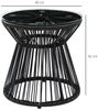 Outsunny Beistelltisch Runder Ratten Kaffeetisch, Bistrotisch mit Glastischplatte (Gartentisch, 1-St, Couchtisch), für Terrasse, Balkon, Metall, Schwarz Bild 3