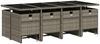 vidaXL 13-tlg. Garten-Essgruppe mit Kissen Grau Poly Rattan 3277747 Bild 2