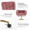 Celya Stuhl Höhenverstellbarer Drehstuhl,Relaxsessel,mit goldene Metallbeine (360°drehbar Velvet Drehstuhl), für Home-Office, Büro & Schlafzimmer,schnelle Montage,Rosa Bild 2