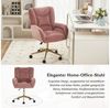 Celya Stuhl Höhenverstellbarer Drehstuhl,Relaxsessel,mit goldene Metallbeine (360°drehbar Velvet Drehstuhl), für Home-Office, Büro & Schlafzimmer,schnelle Montage,Rosa Bild 3