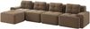 4-Sitzer modulares Sofa aus Cord H 69 x T 382 x B 177 cm mit 74 cm Sitztiefe, rahmenlos, montagefrei Bild 4