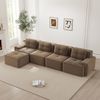 4-Sitzer modulares Sofa aus Cord H 69 x T 382 x B 177 cm mit 74 cm Sitztiefe, rahmenlos, montagefrei Bild 3