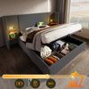 TavilaEcon Boxspringbett mit integriertem Nachttisch, Leselampe und USB/Type-C-Ladefunktion Bild 2