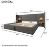 TavilaEcon Boxspringbett mit integriertem Nachttisch, Leselampe und USB/Type-C-Ladefunktion Bild 4