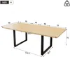 Merax Ausziehbarer Esstisch mit 3 Längen, 140/180/220*80 cm, geeignet für 6-10 Personen, rechte Form, Metallbeine, Eichenfarbe Bild 3