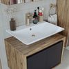 Roomart ATLANTIC-65 Badmöbel Set– 2-teiliges Badezimmermöbel Set - Waschbecken mit Unterschrank - H 45 x B 45 x T 65 cm • Anthrazit-Eiche Bild 5