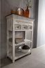 Konsolentisch Mango / Akazie 80x35x110 weiß gewachst CASTLE-ANTIK #235 Bild 4