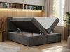 Boxspringbett, Doppelbett, Polsterbett mit Kopfstütze - CARMEN - 180x200cm - Dunkelgrau Velours - H3 Bild 2