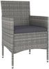 vidaXL 4-tlg. Gartenstuhl und Hocker Set Poly Rattan Grau 310611 Bild 3