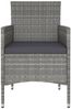vidaXL 4-tlg. Gartenstuhl und Hocker Set Poly Rattan Grau 310611 Bild 4