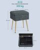 SONGMICS Schminktisch-Stuhl, Hocker mit Stauraum, Schminkhocker, Fußhocker, Metallbeine, gepolstert, verstellbare Füße, Wohnzimmer, Schlafzimmer, Ankleidezimmer, schiefergrau Bild 5