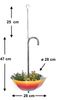 DanDiBo Blumenampel Metall Hängeampel mit Topf Innen Außen Regenschirm Hängepflanzen 72 cm 96258 L Pflanzenhänger Blumenhänger Topfhänger Blumen Bild 2