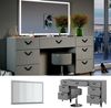 Schminktisch Anett Grau 150 cm mit LED Spiegel und Hocker Vicco Bild 2