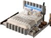 140 x 200 Polsterbett, Polsterbett mit 4 Schubladen, Polsterbet Bett mit LED-Lichtleiste mit USB und Stereoanlage, Grau Bild 4