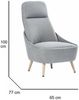 Dmora Stuhl Azzio, Büro-Wartestuhl, Ergonomischer Sessel, 77x65h100 cm, Grau Bild 3