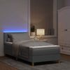 vidaXL LED Boxspringbett mit Kopfteil Hellgrau 90 x 190 cm Stoff 3342401 Bild 5