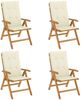 vidaXL Gartenstühle mit Kissen 4 Stk. Massivholz Teak 3196465 Bild 2