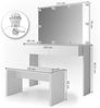 Schminktisch Azur Weiß 120 cm mit LED Beleuchtung und Bank Vicco Bild 3
