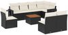 vidaXL 9-tlg. Garten-Sofagarnitur mit Kissen Schwarz Poly Rattan 3224600 Bild 2