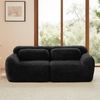 2-Sitzer Sofa aus Plüschstoff, modulares rahmenloses Design, 204×104×73, Schwarz Bild 4
