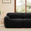 2-Sitzer Sofa aus Plüschstoff, modulares rahmenloses Design, 204×104×73, Schwarz Bild 3