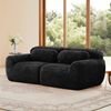 2-Sitzer Sofa aus Plüschstoff, modulares rahmenloses Design, 204×104×73, Schwarz Bild 2