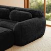 2-Sitzer Sofa aus Plüschstoff, modulares rahmenloses Design, 204×104×73, Schwarz Bild 5